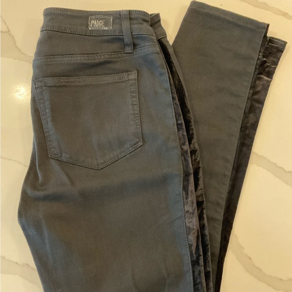 PAIGE BLACK HOXTON ULTRA SKINNY TUXEDO SIDE STRIPE JEANS - Picture 7 of 16